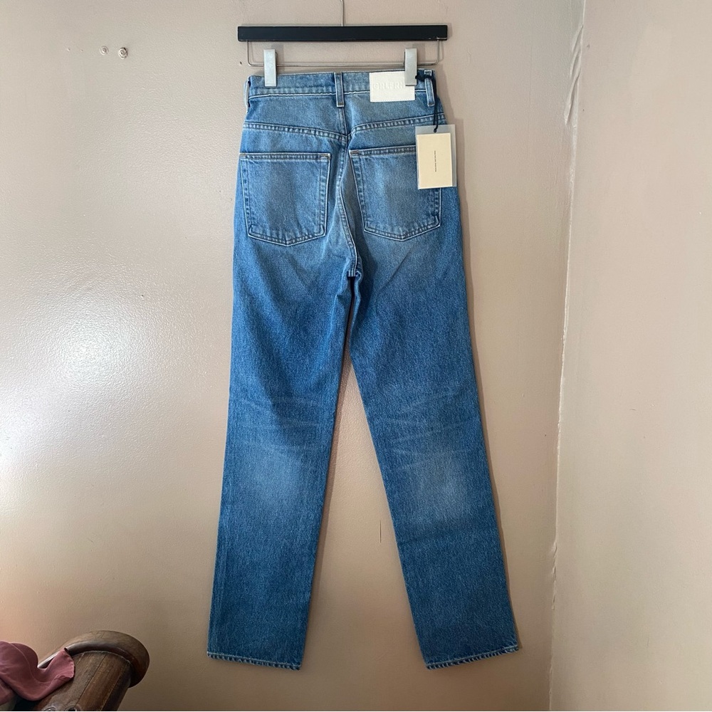 GRLFRND Sara jeans Super High Rise Slim Straight Rambla blue Revolve 25 new - Picture 11 of 15